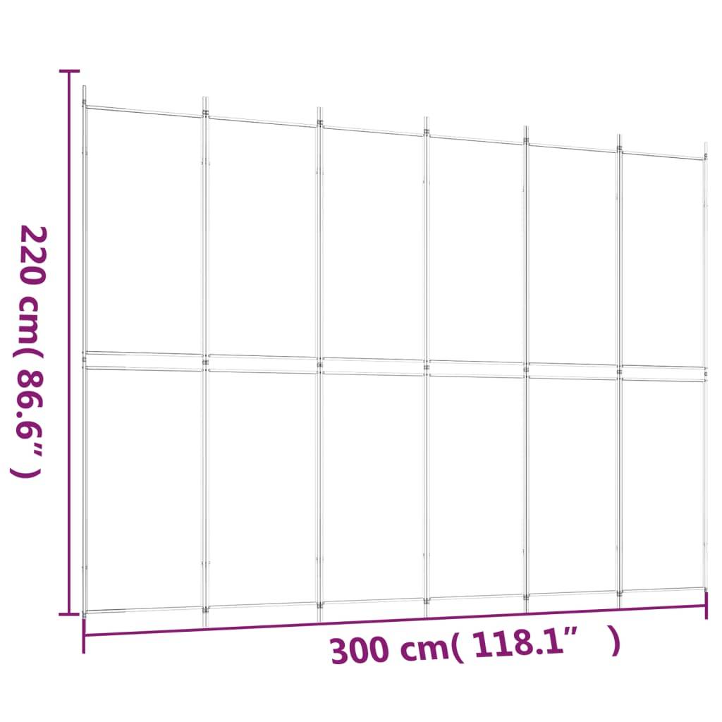vidaXL 6-tlg. Paravent Anthrazit 300x220 cm Stoff