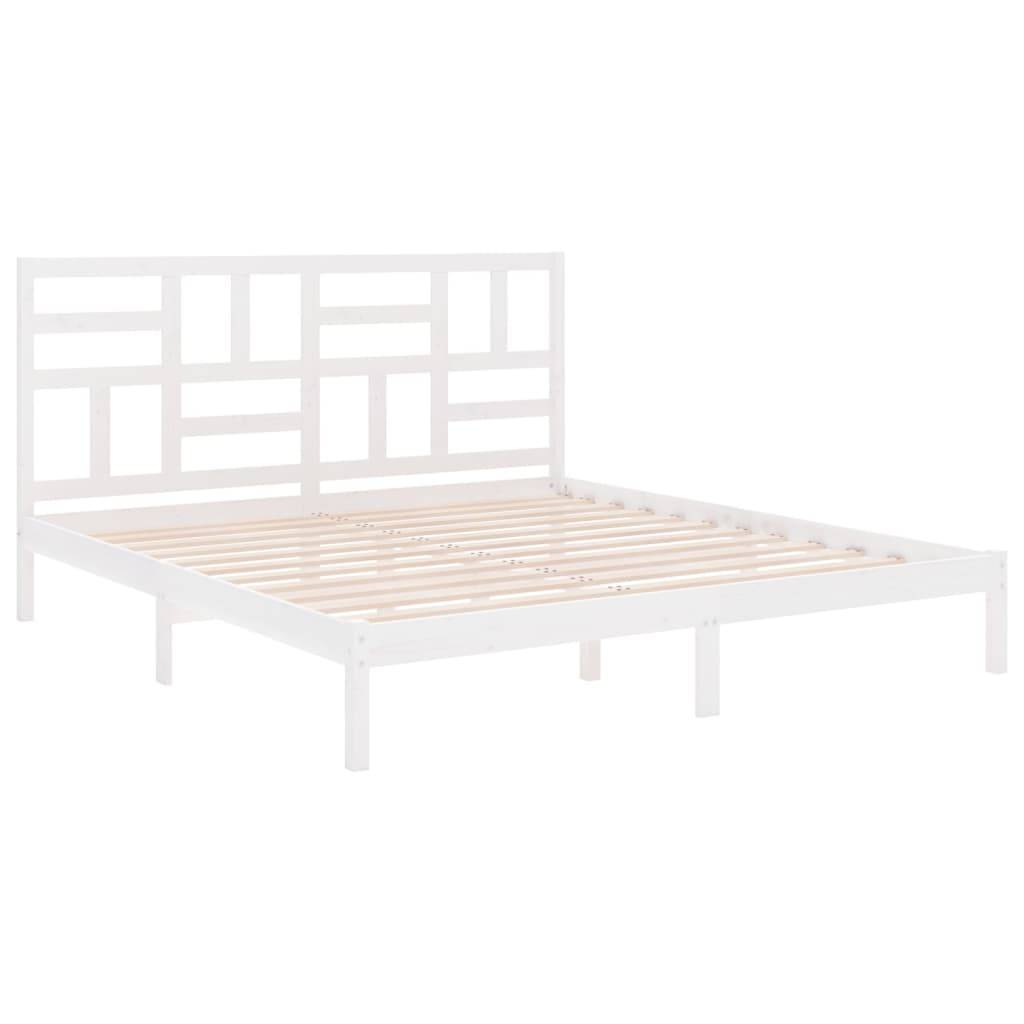 vidaXL Massivholzbett Weiß 180x200 cm