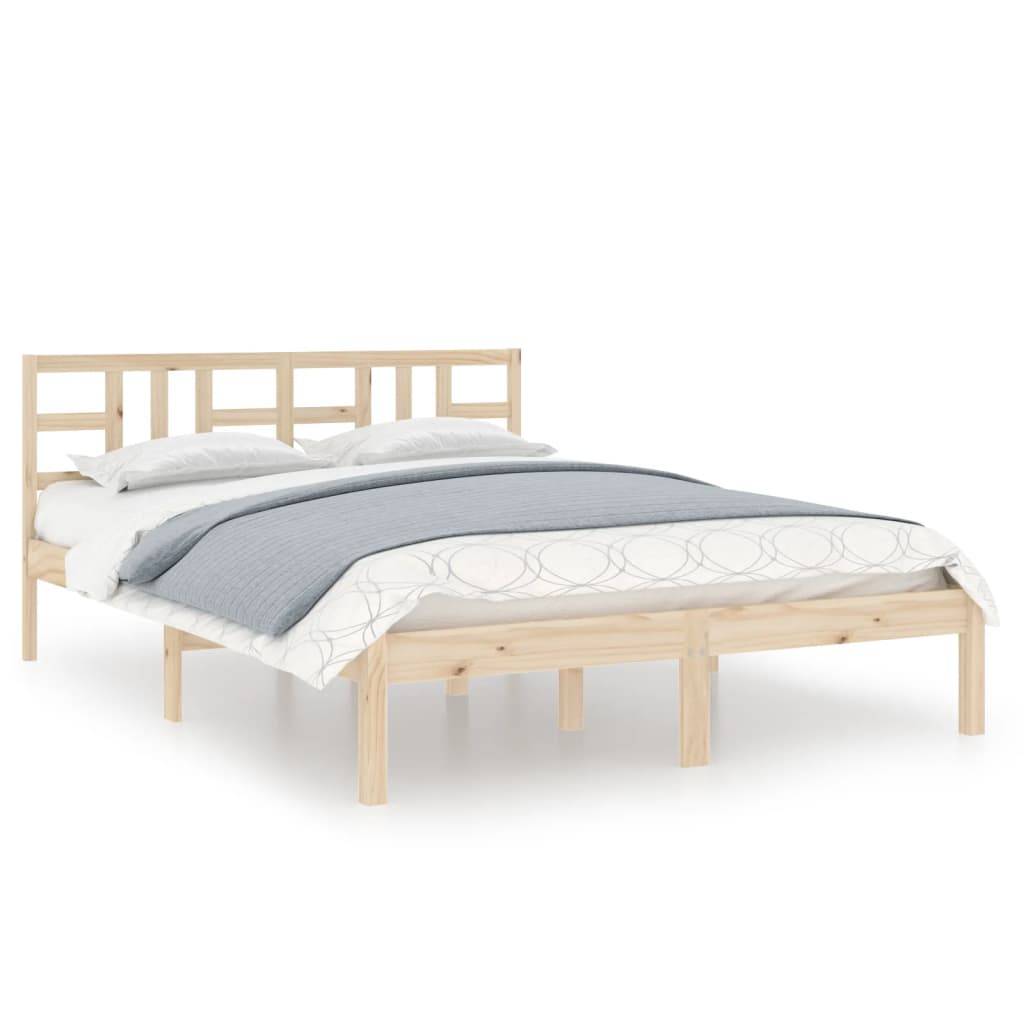 vidaXL Massivholzbett 135x190 cm