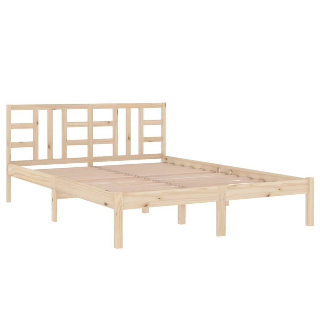 vidaXL Massivholzbett 135x190 cm