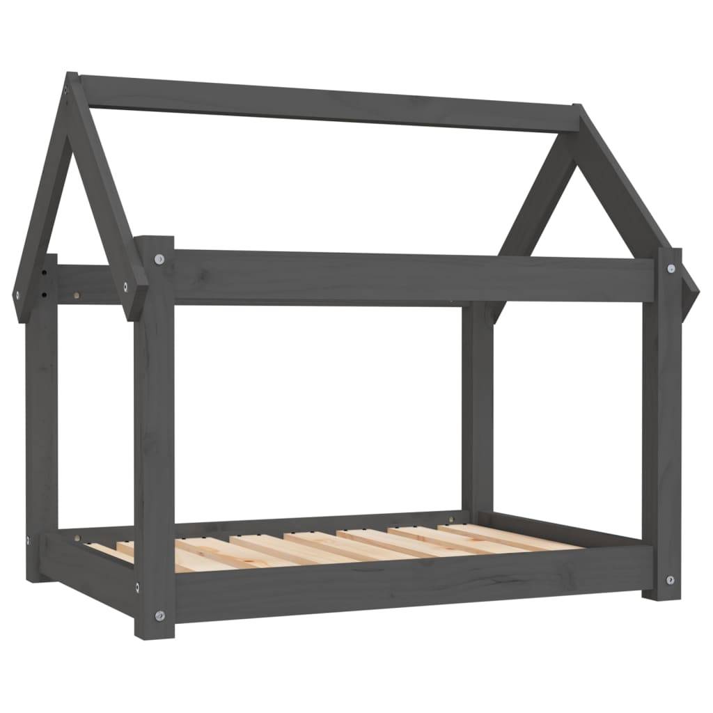 vidaXL Hundebett Grau 81x60x70 cm Massivholz Kiefer
