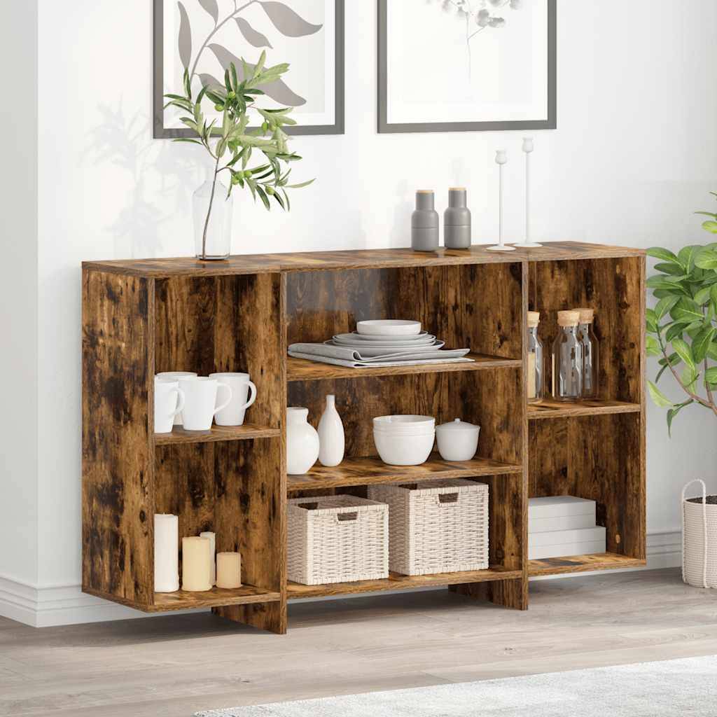 vidaXL Sideboard Räuchereiche 120x30x75 cm Holzwerkstoff