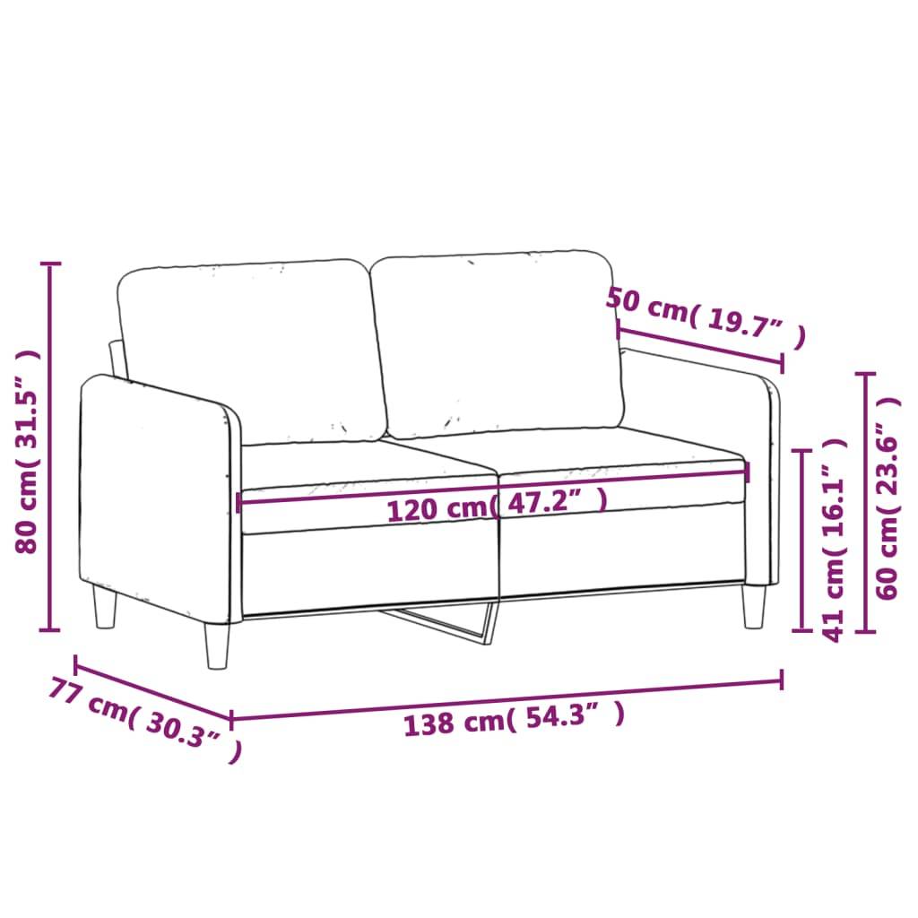 vidaXL 2-Sitzer-Sofa Braun 120 cm Stoff
