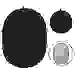 vidaXL 2-in-1 Foto-Hintergrund Oval Schwarz Grau 200x150 cm