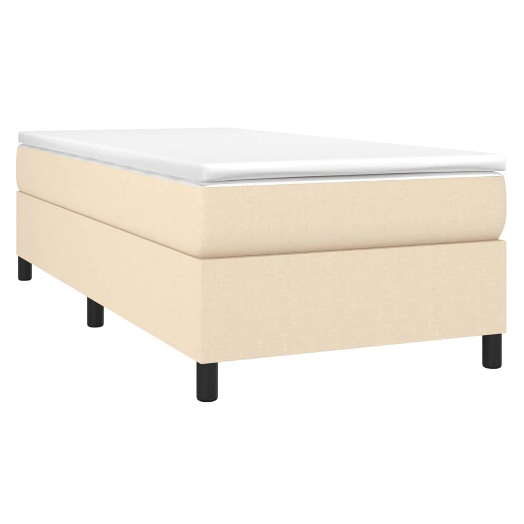 vidaXL Boxspringbett mit Matratze Creme 80x200 cm Stoff