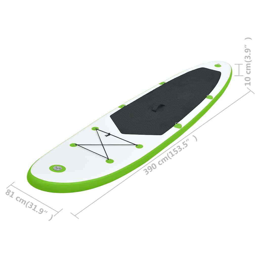 vidaXL Aufblasbares Stand Up Paddle Board Set Grün und Weiß