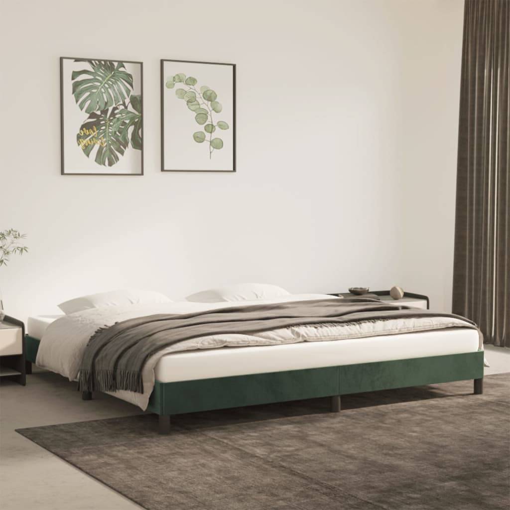 vidaXL Bettgestell ohne Matratze Dunkelgrün 200x200 cm Samt