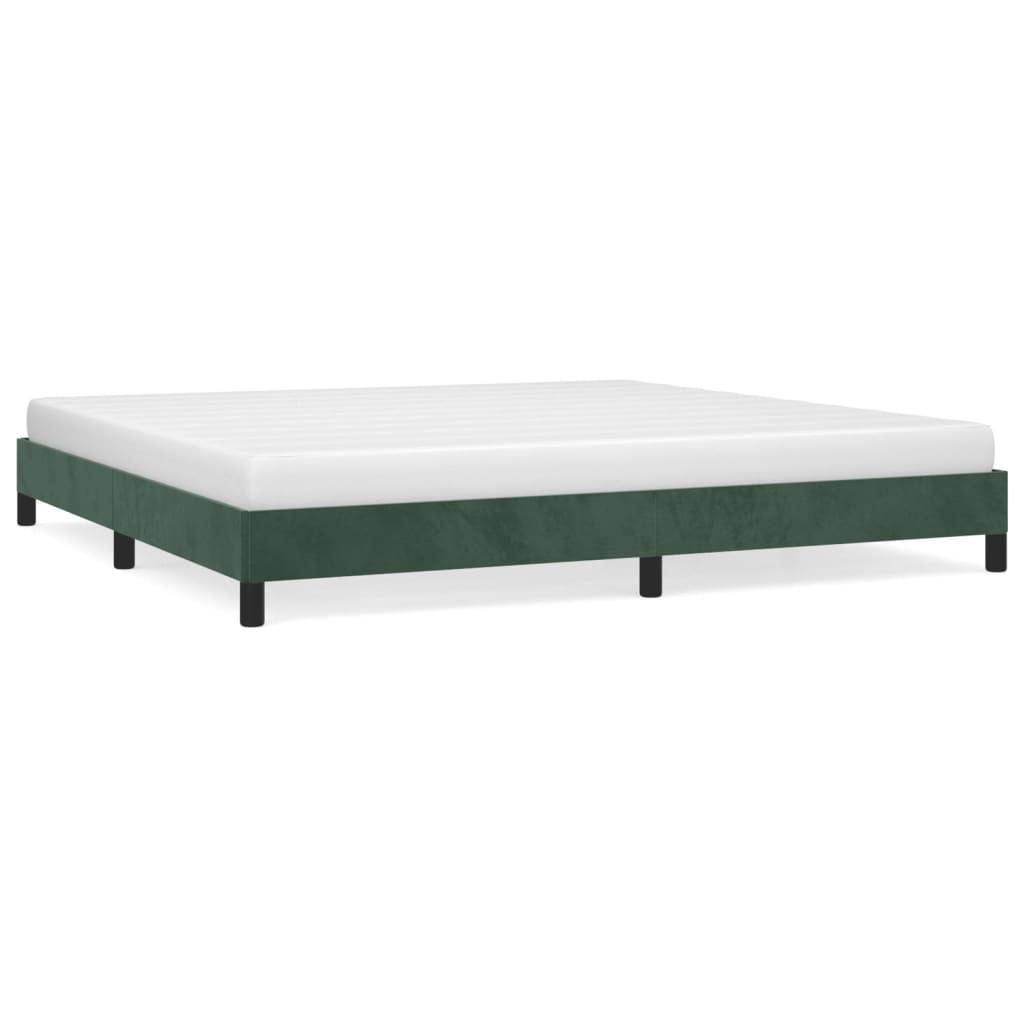 vidaXL Bettgestell ohne Matratze Dunkelgrün 200x200 cm Samt