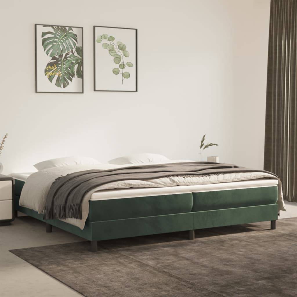 vidaXL Bettgestell ohne Matratze Dunkelgrün 200x200 cm Samt