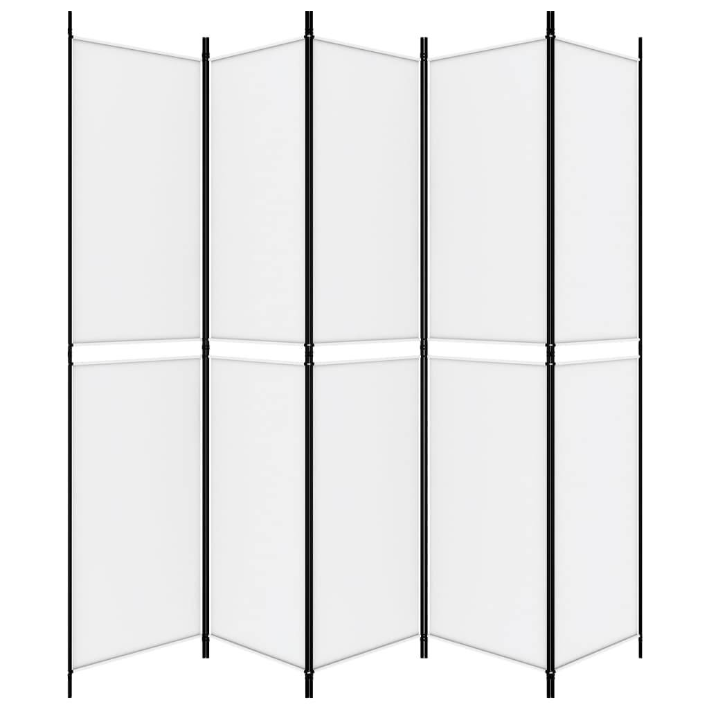 vidaXL 5-tlg. Paravent Weiß 250x220 cm Stoff
