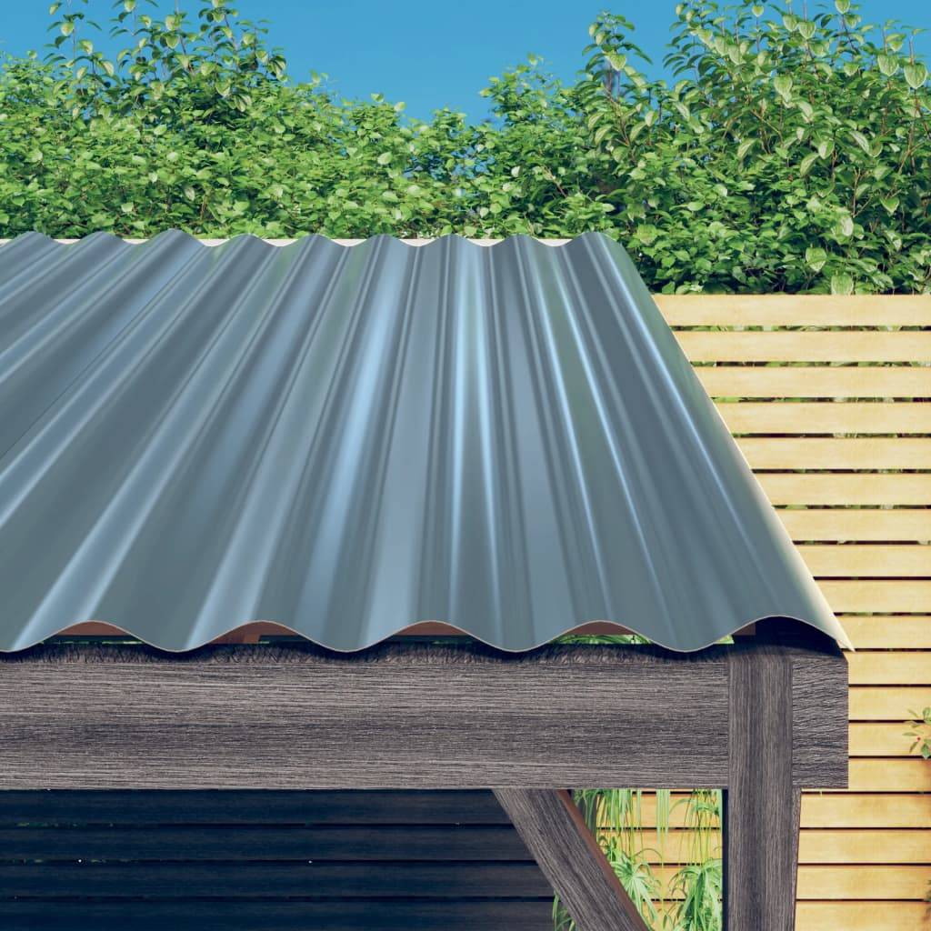vidaXL Dachpaneele 36 Stk. Pulverbeschichteter Stahl Grau 60x36 cm