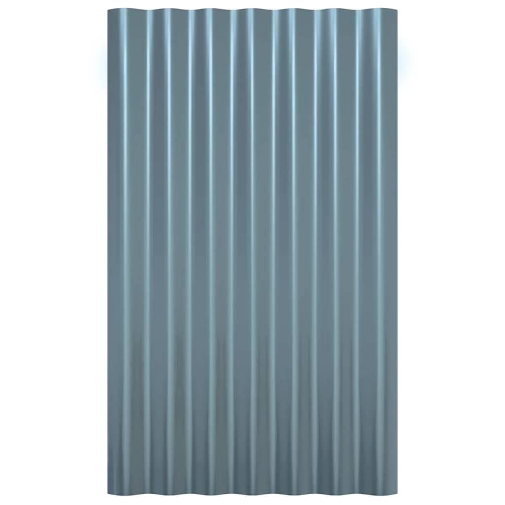 vidaXL Dachpaneele 36 Stk. Pulverbeschichteter Stahl Grau 60x36 cm