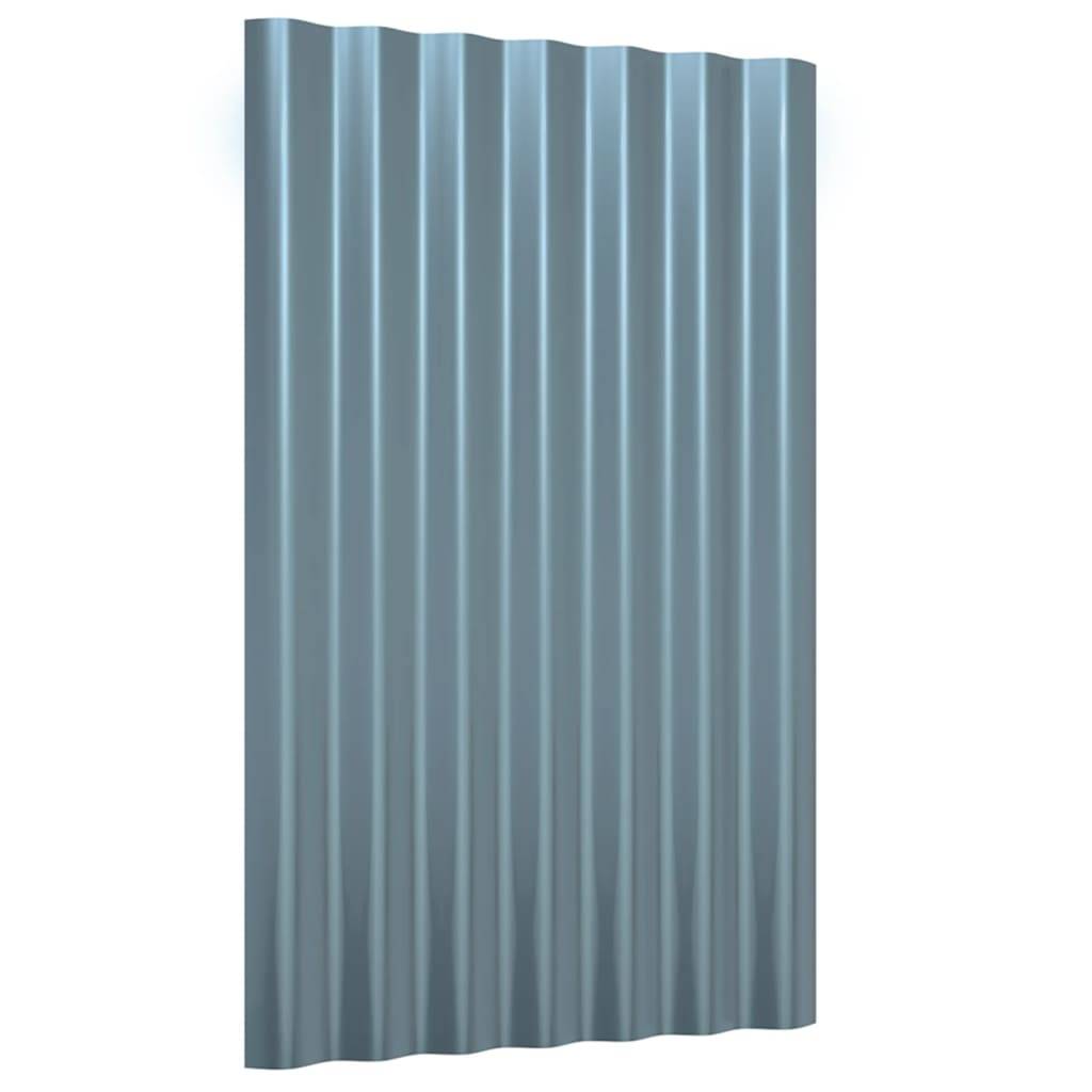 vidaXL Dachpaneele 36 Stk. Pulverbeschichteter Stahl Grau 60x36 cm