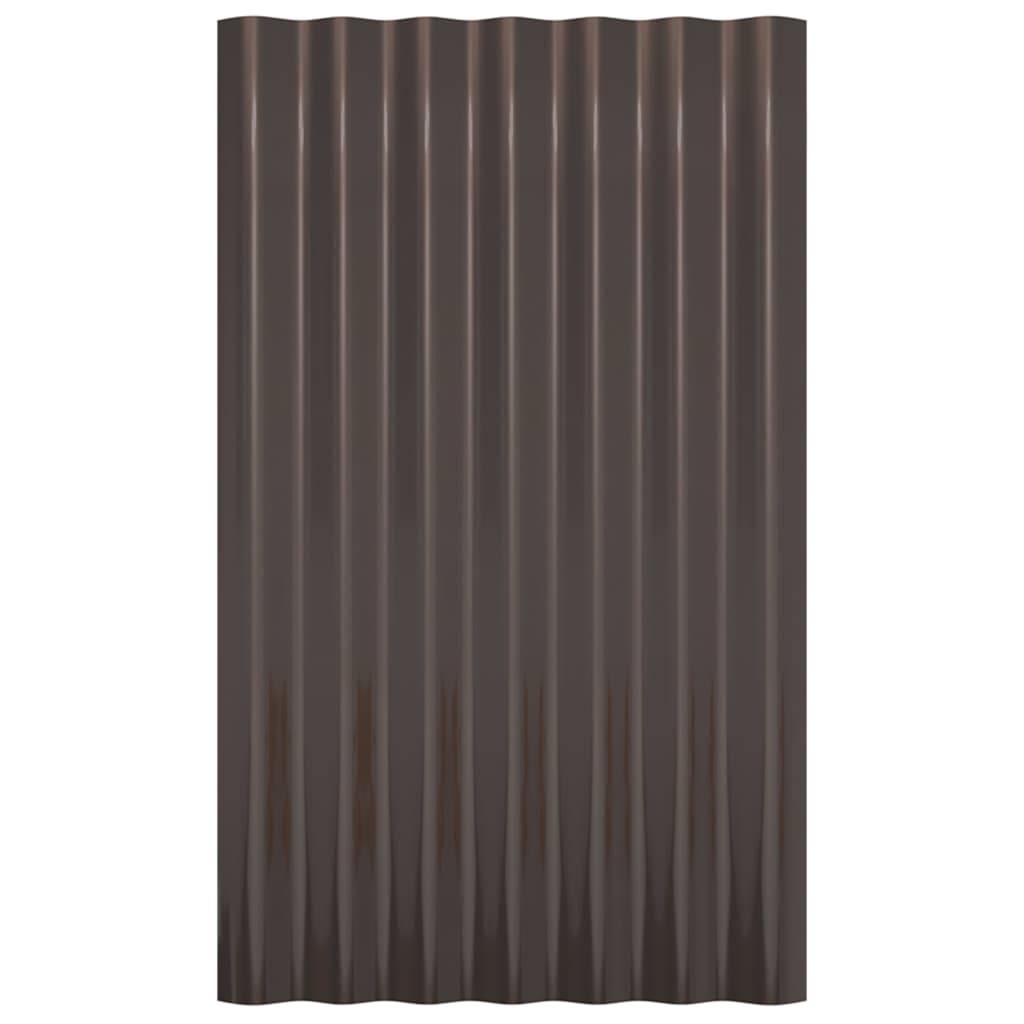 vidaXL Dachpaneele 12 Stk. Pulverbeschichteter Stahl Braun 60x36 cm