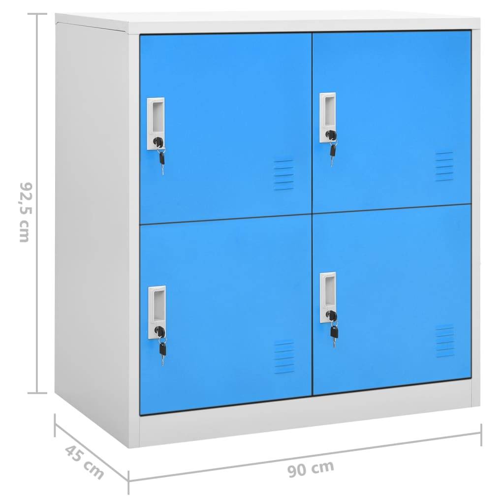 vidaXL Schließfachschränke 5 Stk. Hellgrau und Blau 90x45x92,5cm Stahl
