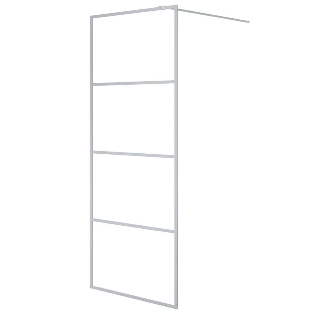 vidaXL Duschwand für Walk-In Dusche Silber 80x195 cm ESG-Glas Klar