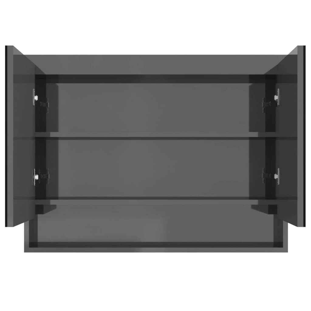 vidaXL Spiegelschrank fürs Bad 80x15x60 cm MDF Glänzend Grau