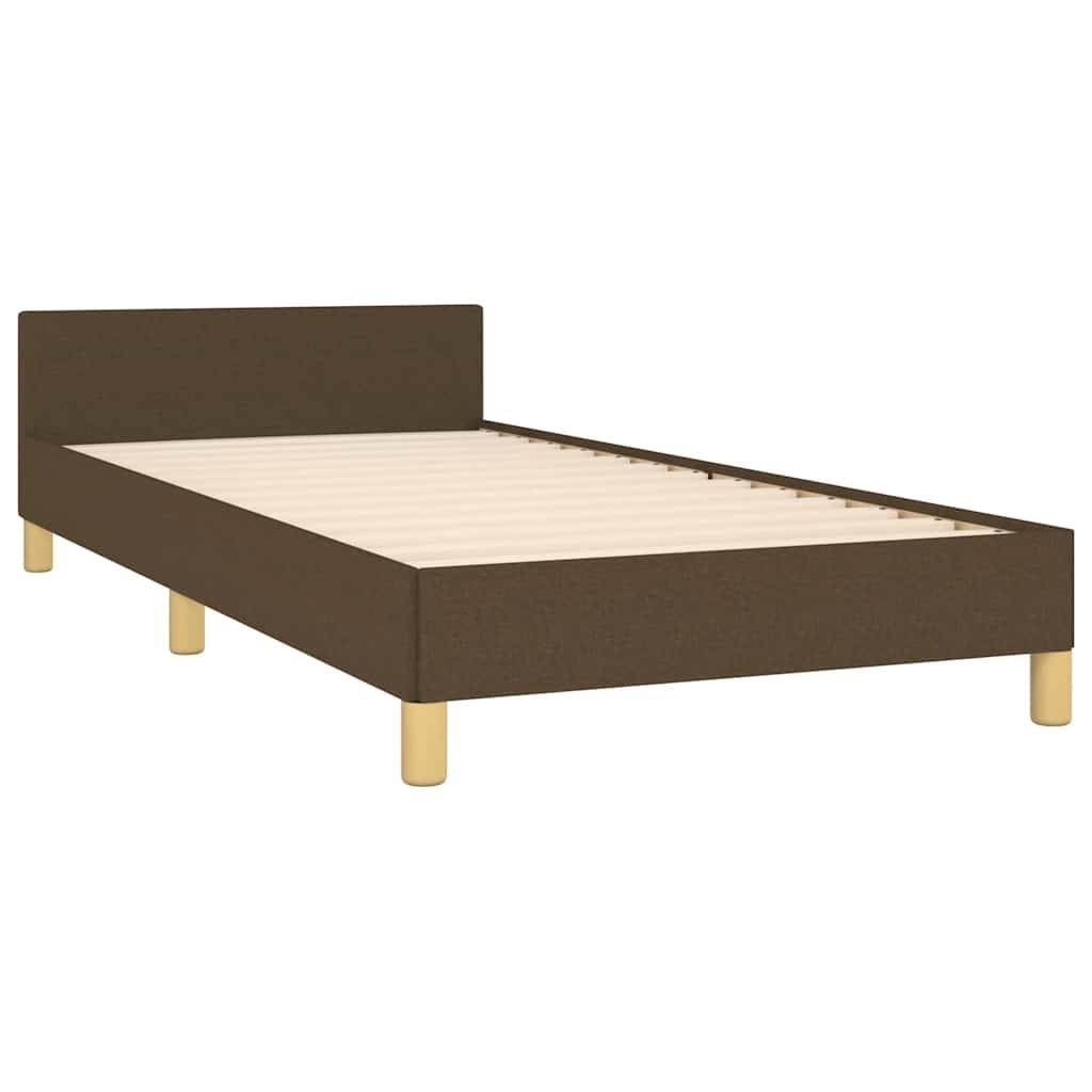 vidaXL Bettgestell ohne Matratze Dunkelbraun 90x200 cm Stoff