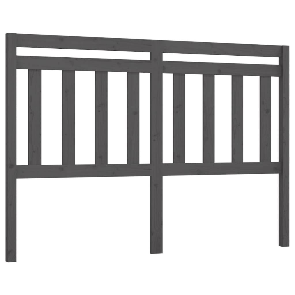 vidaXL Kopfteil Grau 126x4x100 cm Massivholz Kiefer