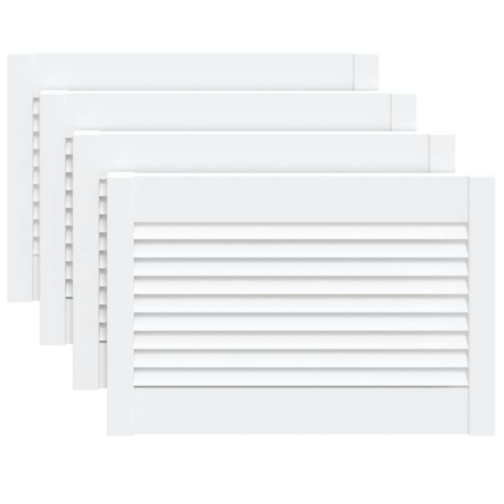 vidaXL Schranktüren Lamellen-Design 4 Stk Weiß 39,5x59,4 cm Massivholz