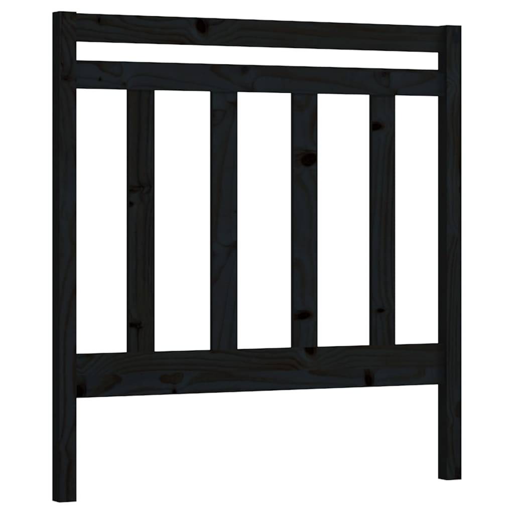 vidaXL Kopfteil Schwarz 95x4x100 cm Massivholz Kiefer