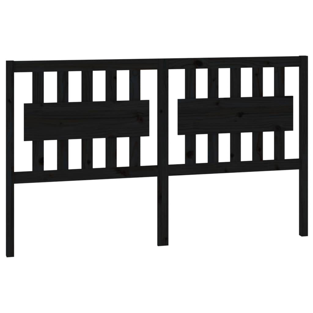 vidaXL Kopfteil Schwarz 155,5x4x100 cm Massivholz Kiefer