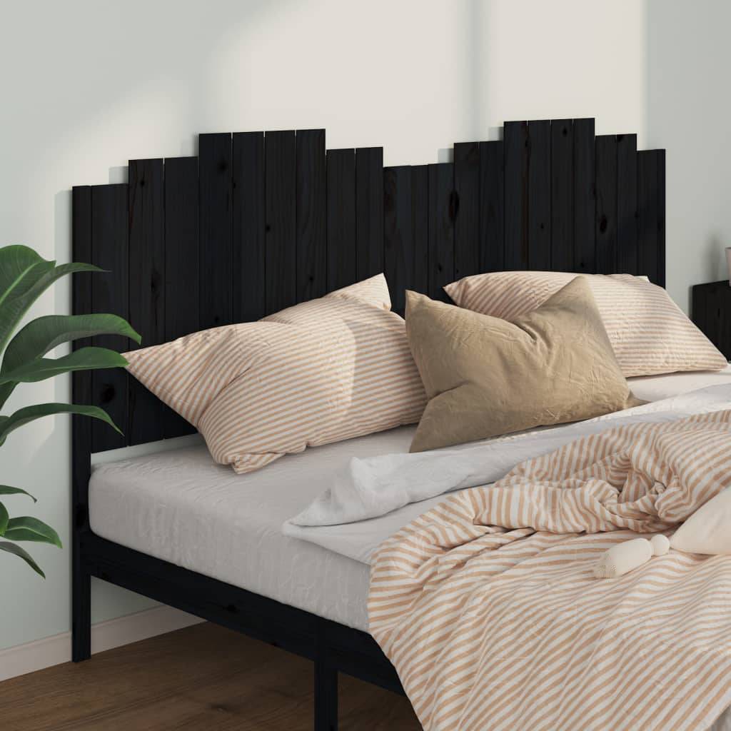 vidaXL Kopfteil Schwarz 206x4x110 cm Massivholz Kiefer