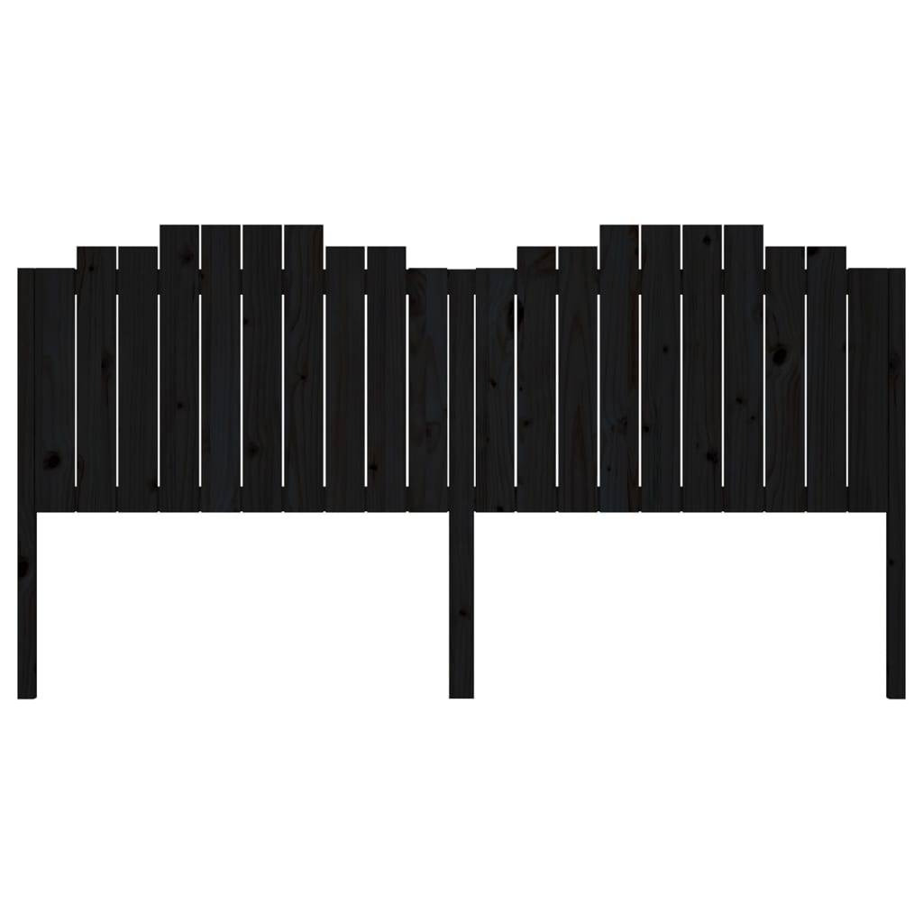 vidaXL Kopfteil Schwarz 206x4x110 cm Massivholz Kiefer