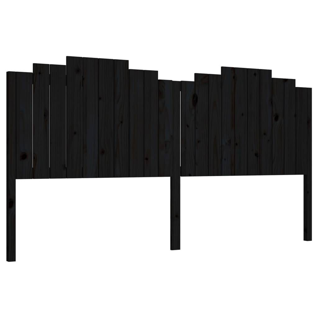 vidaXL Kopfteil Schwarz 206x4x110 cm Massivholz Kiefer
