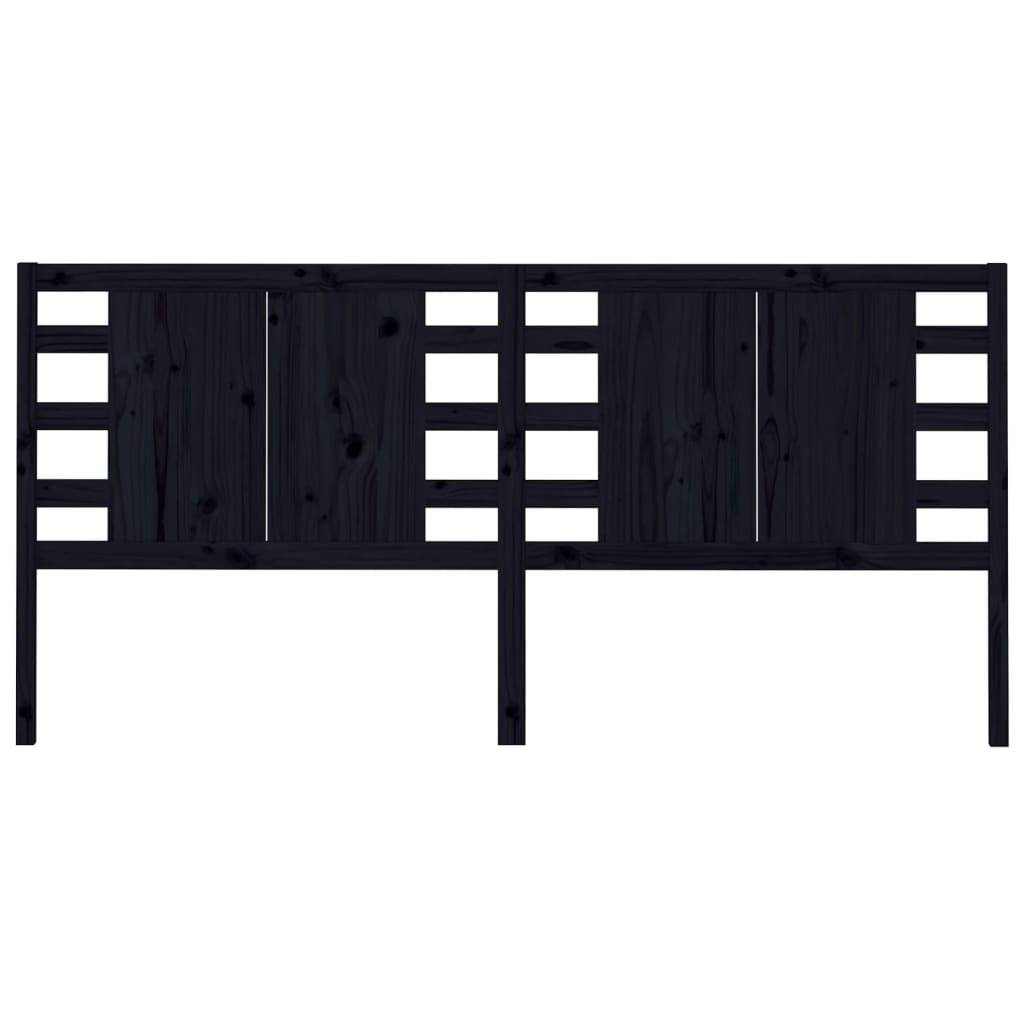 vidaXL Kopfteil Schwarz 206x4x100 cm Massivholz Kiefer