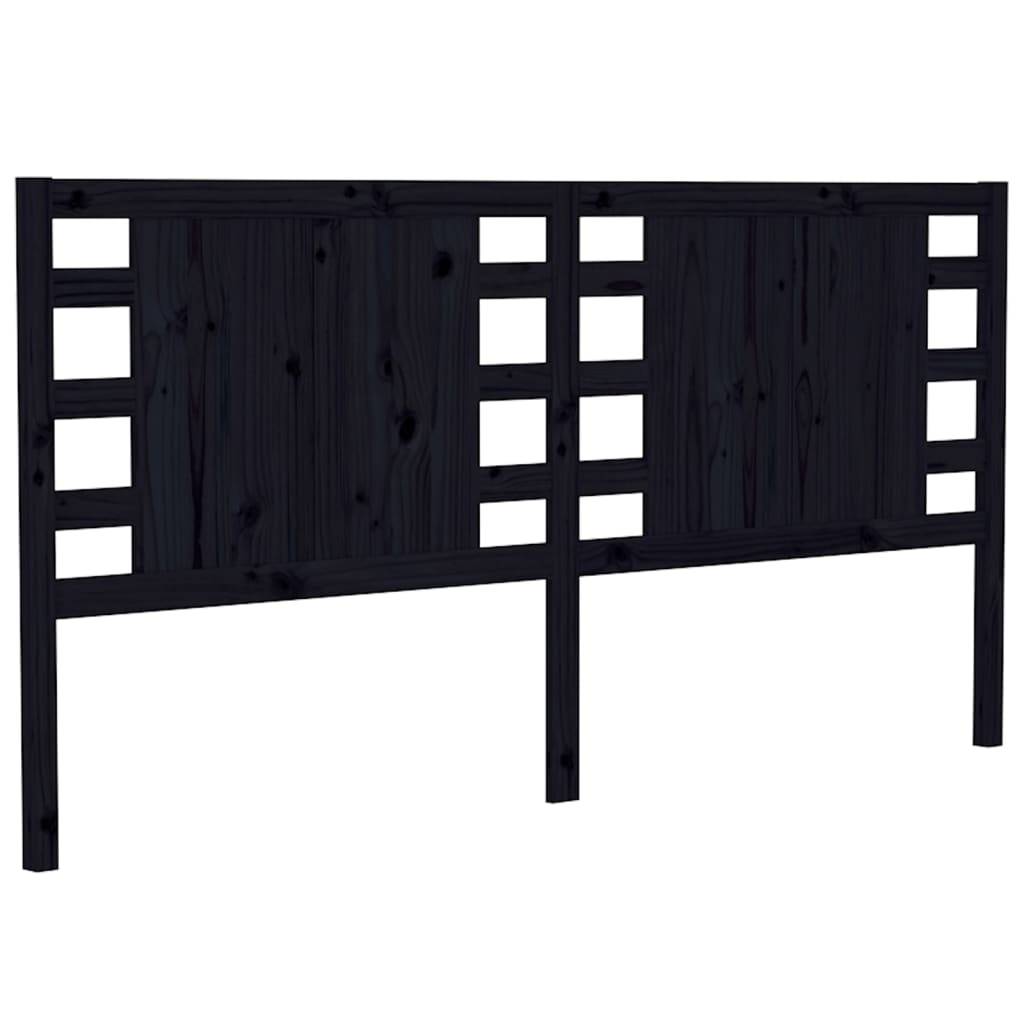 vidaXL Kopfteil Schwarz 206x4x100 cm Massivholz Kiefer