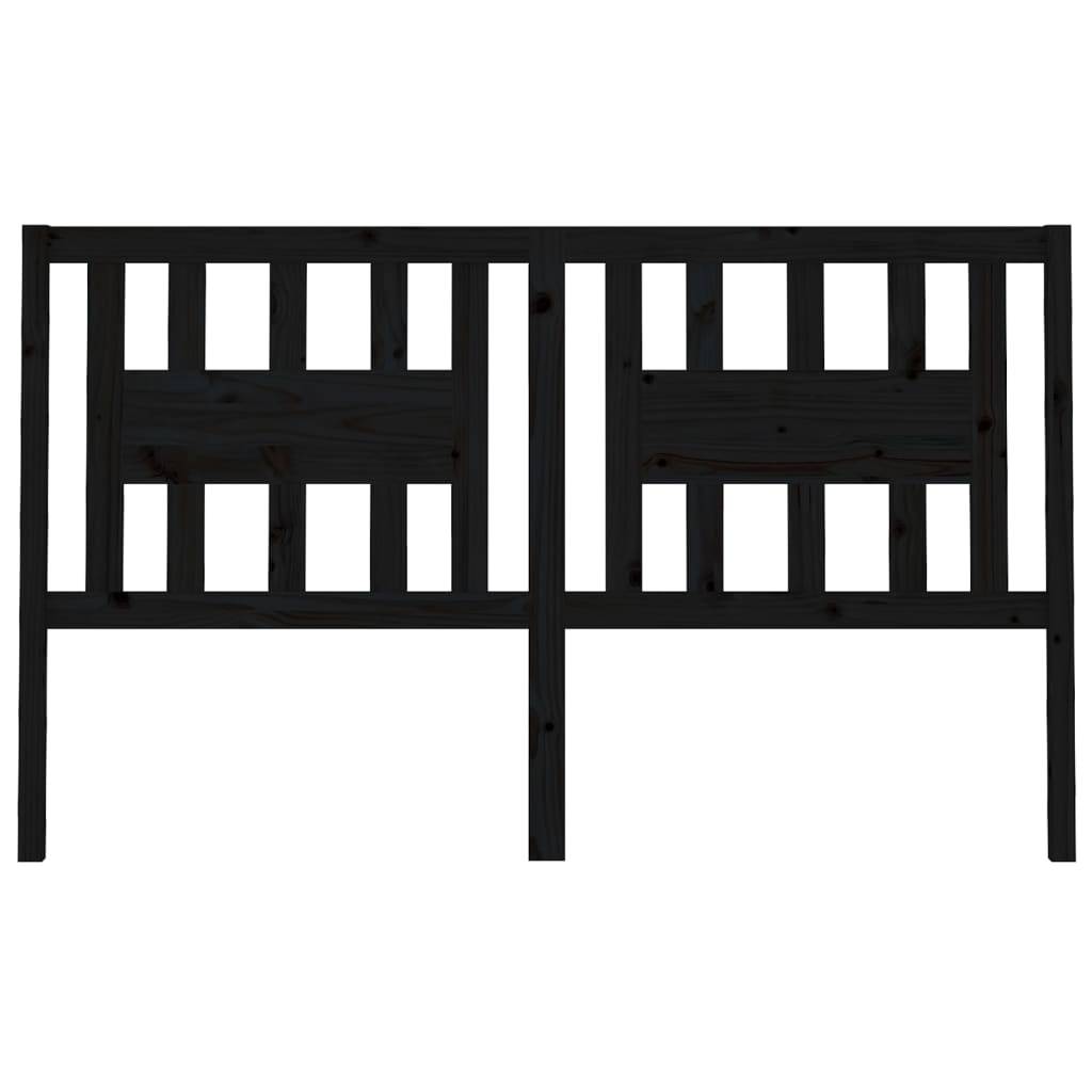 vidaXL Kopfteil Schwarz 166x4x100 cm Massivholz Kiefer