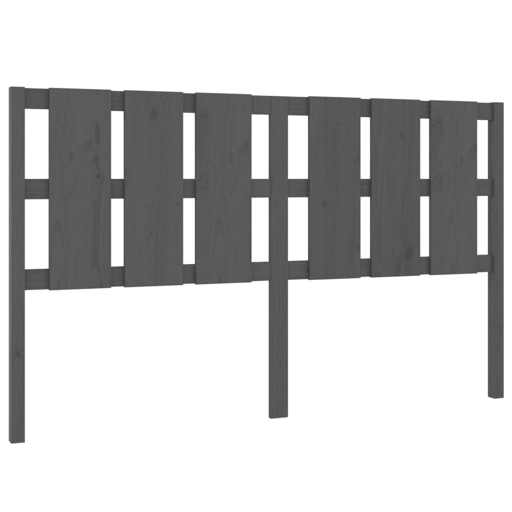 vidaXL Kopfteil Grau 165,5x4x100 cm Massivholz Kiefer