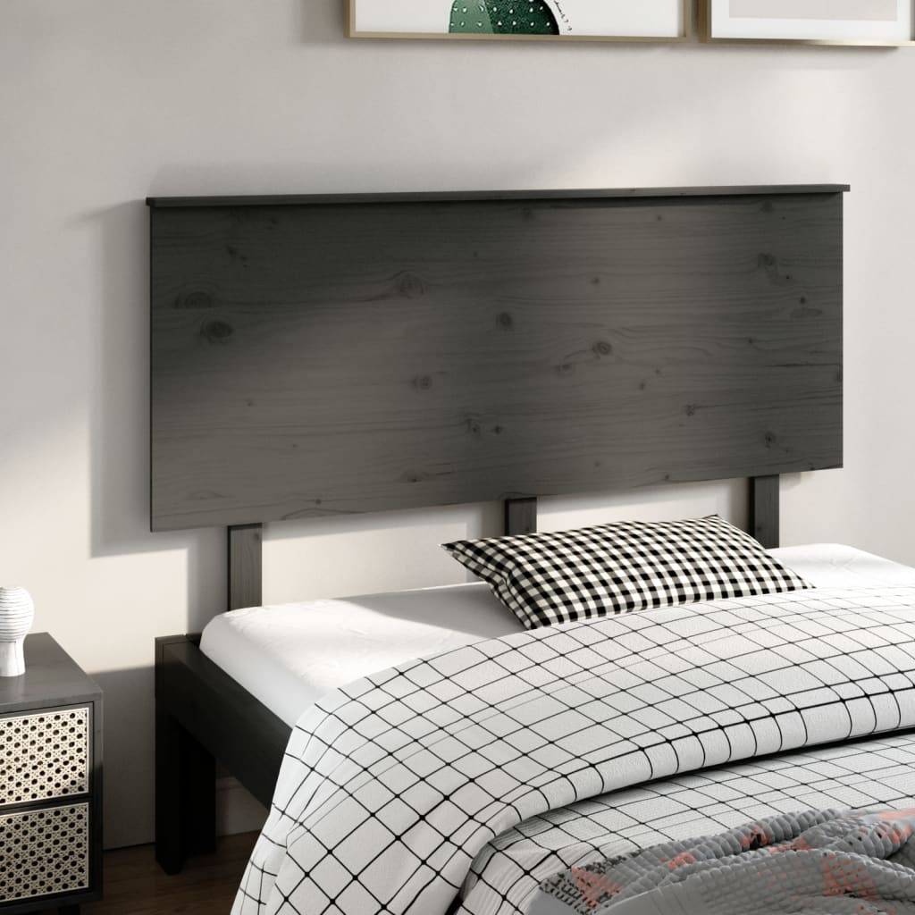 vidaXL Kopfteil Grau 144x6x82,5 Massivholz Kiefer