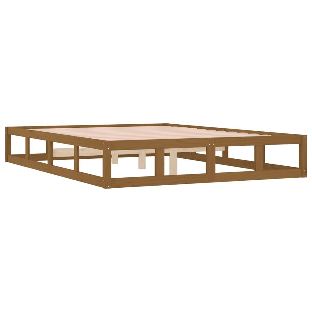 vidaXL Massivholzbett Honigbraun 120x190 cm