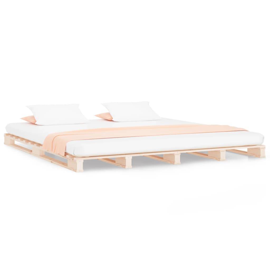 vidaXL Palettenbett 140x190 cm Massivholz Kiefer
