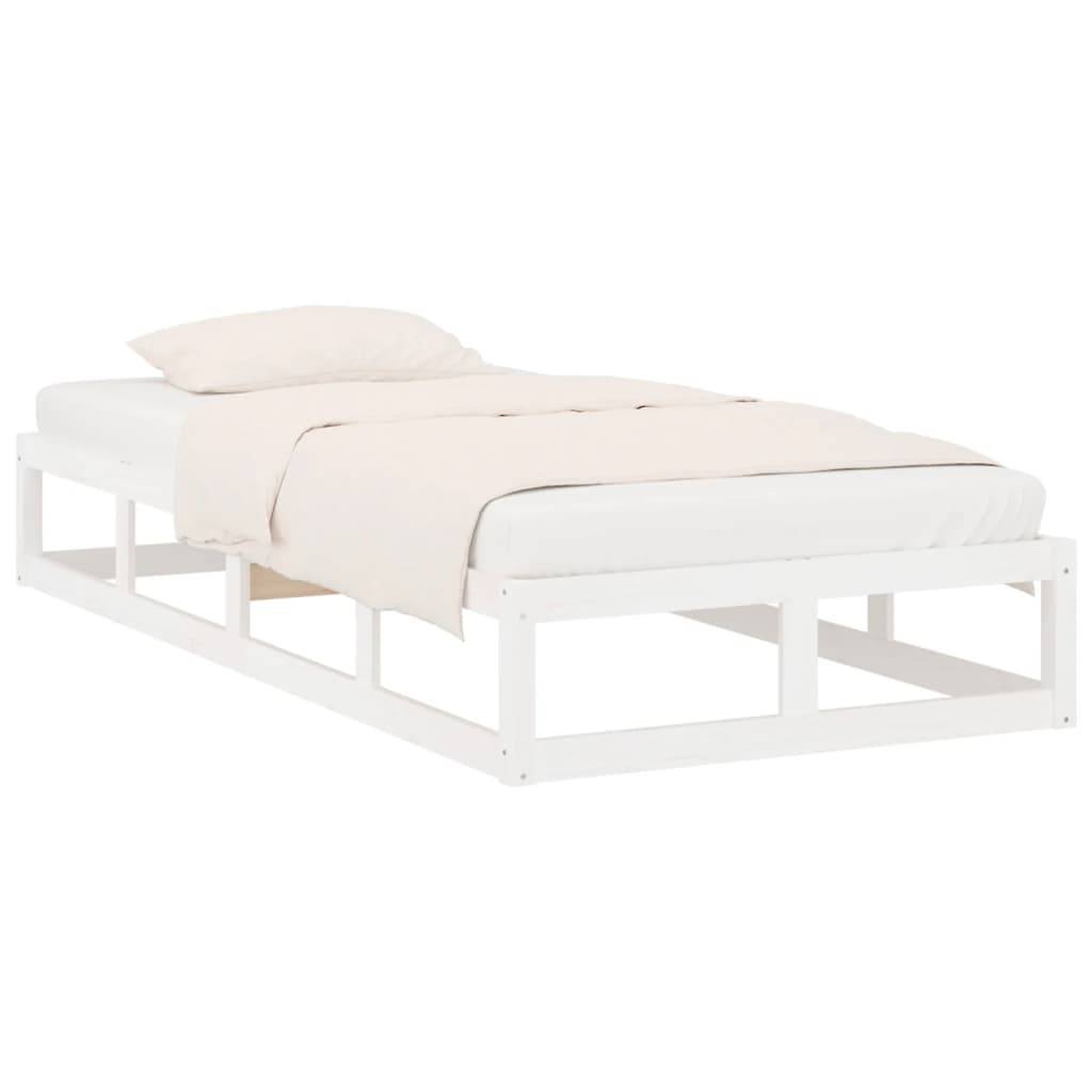 vidaXL Massivholzbett Weiß 75x190 cm
