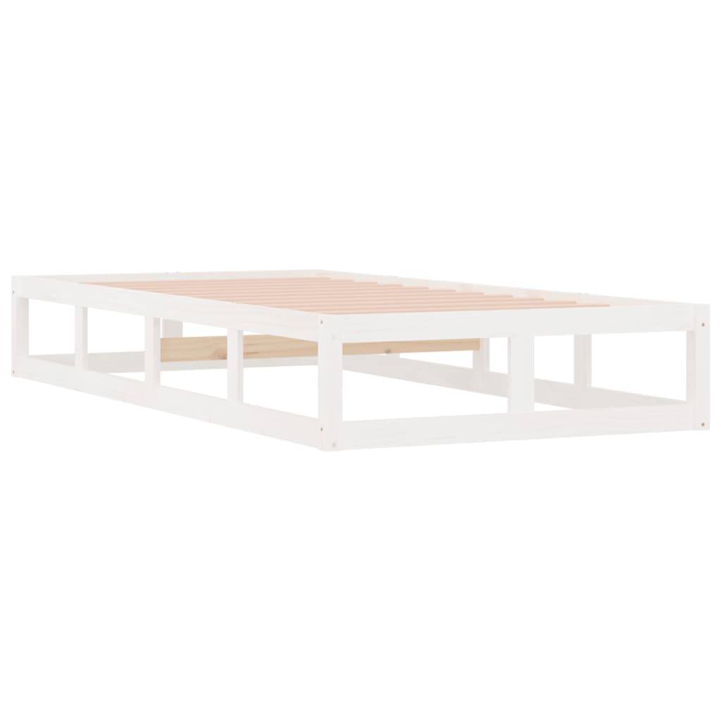 vidaXL Massivholzbett Weiß 75x190 cm