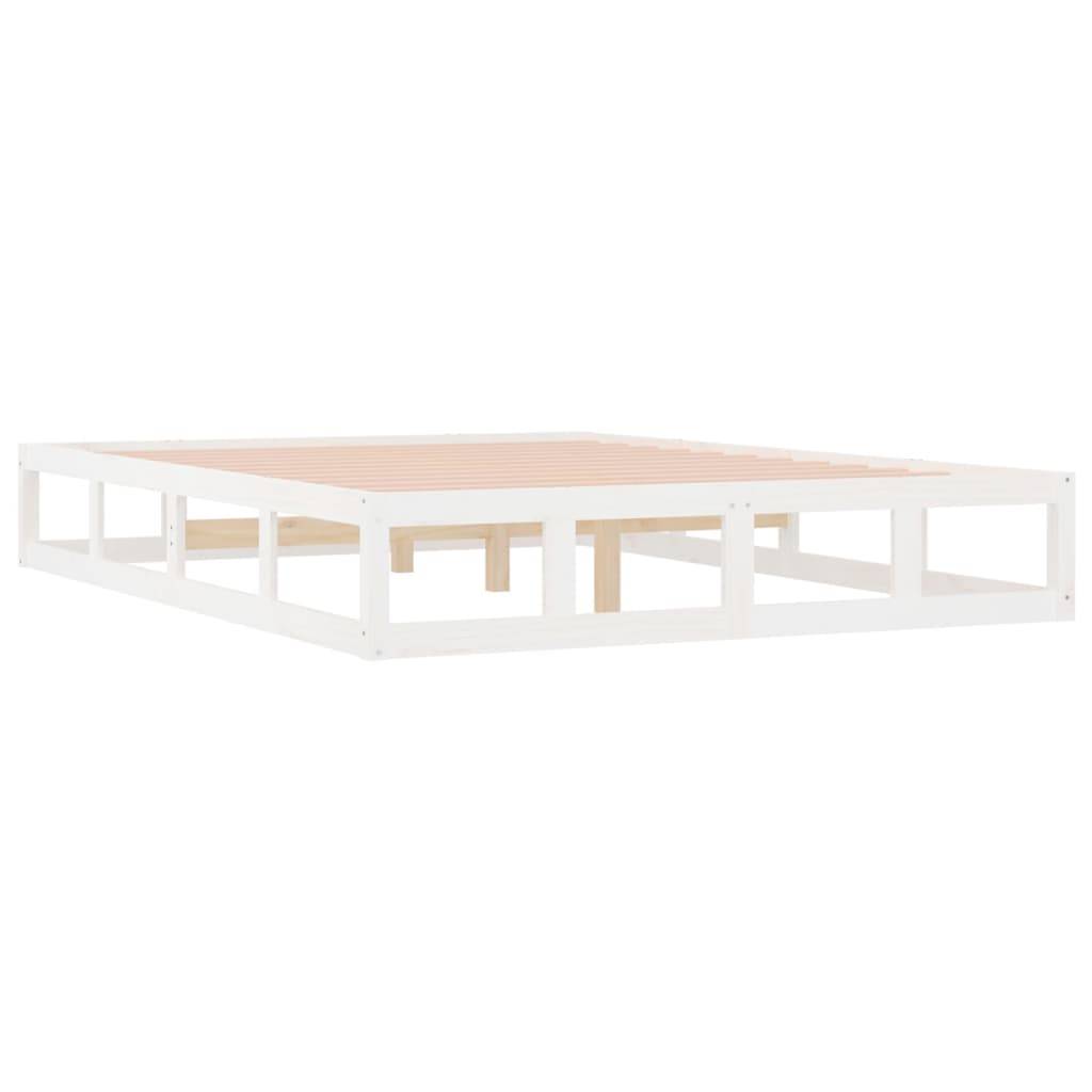 vidaXL Massivholzbett Weiß 140x190 cm