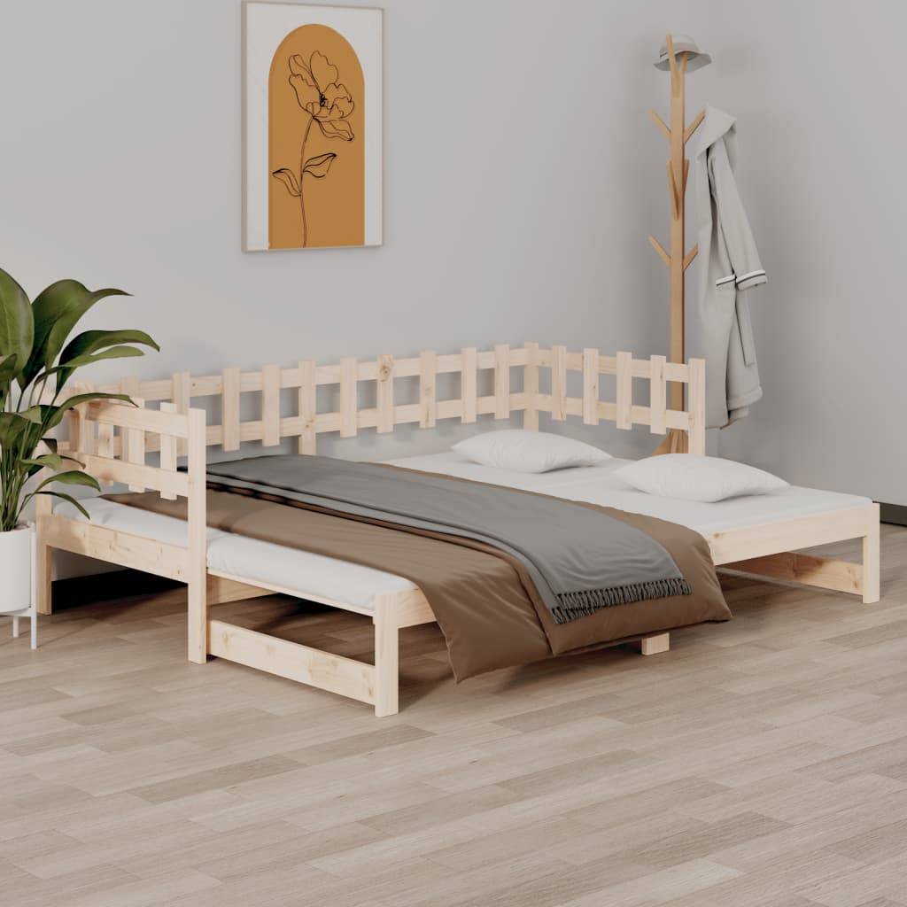 vidaXL Tagesbett Ausziehbar 2x(90x200) cm Massivholz Kiefer
