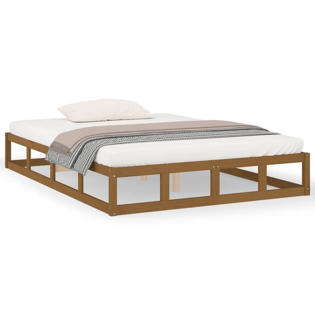 vidaXL Massivholzbett Honigbraun 120x190 cm