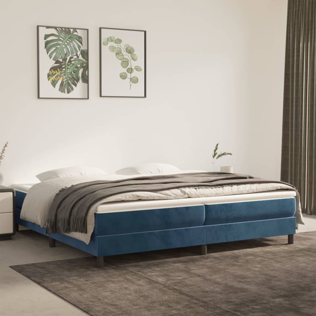 vidaXL Bettgestell ohne Matratze Dunkelblau 200x200 cm Samt