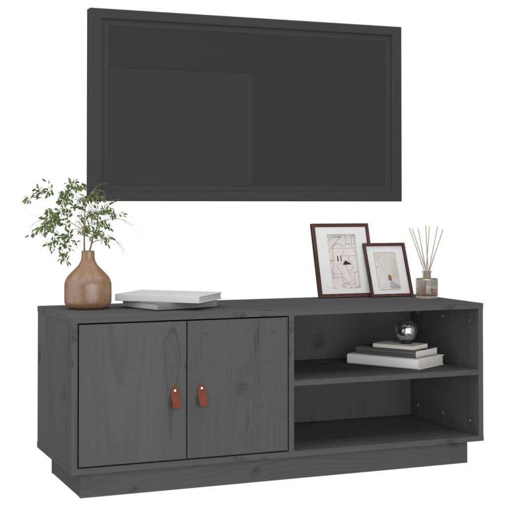 vidaXL TV-Schrank Grau 105x34x40 cm Massivholz Kiefer