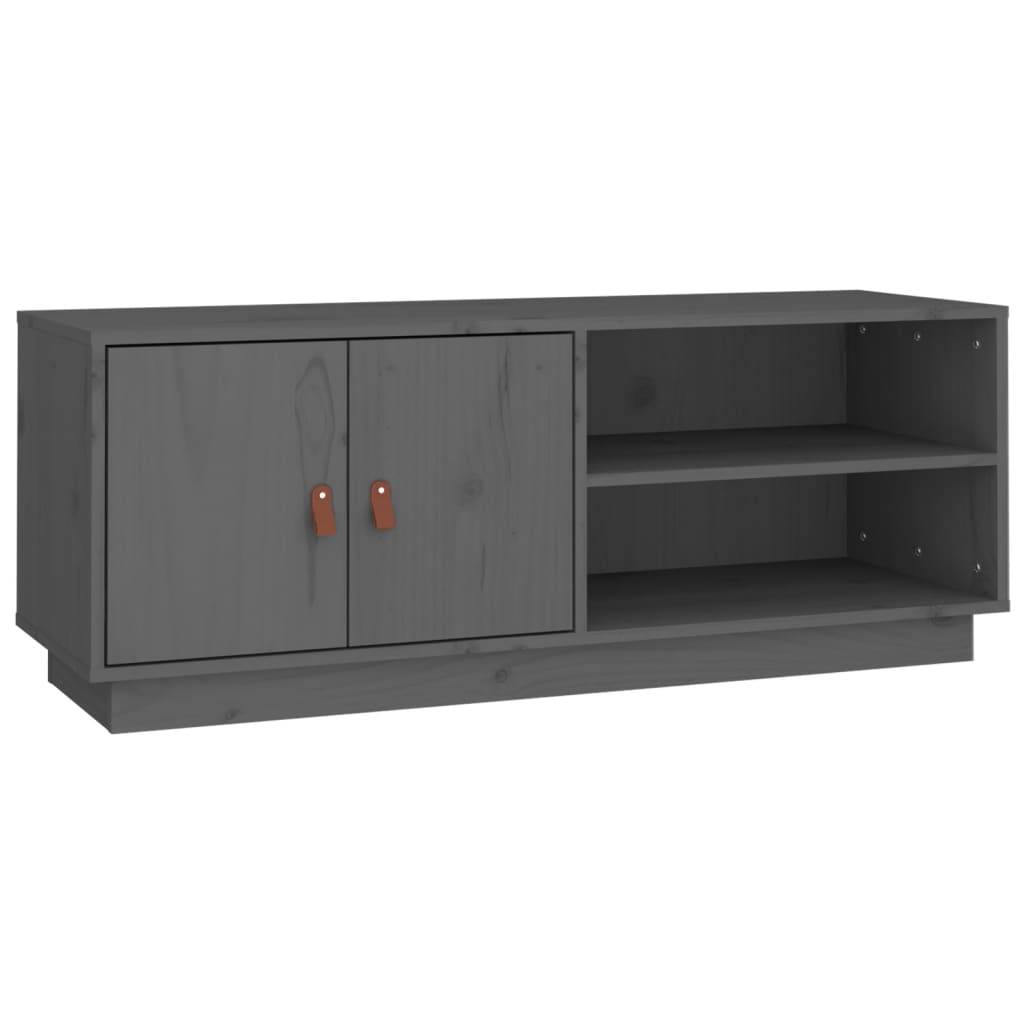 vidaXL TV-Schrank Grau 105x34x40 cm Massivholz Kiefer