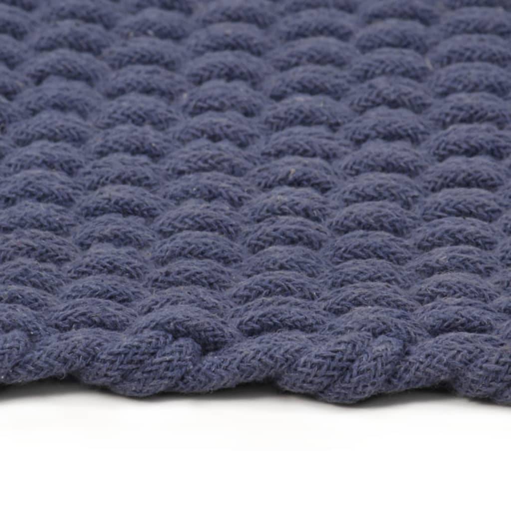 vidaXL Teppich Rechteckig Marineblau 160x230 cm Baumwolle