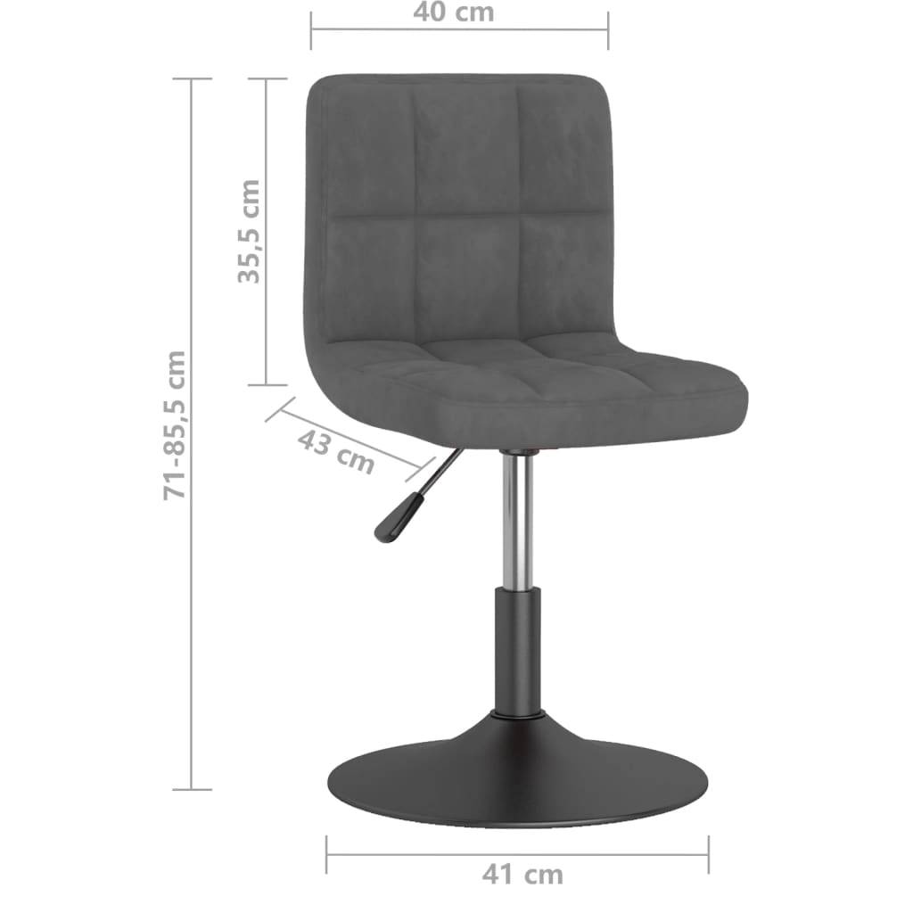 vidaXL Esszimmerstühle 2 Stk. Drehbar Dunkelgrau Samt