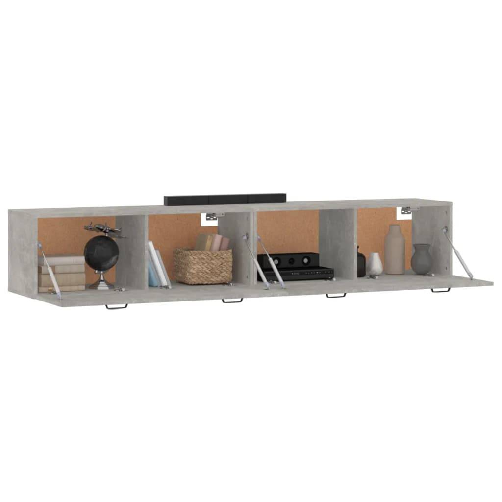 vidaXL Wandschränke 2 Stk. Betongrau 100x36,5x35 cm Holzwerkstoff