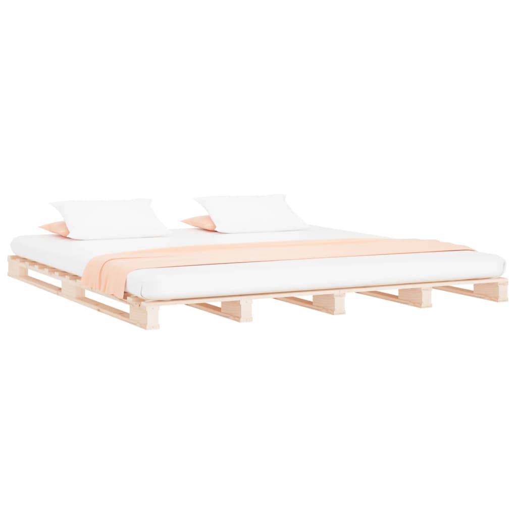 vidaXL Palettenbett 140x190 cm Massivholz Kiefer