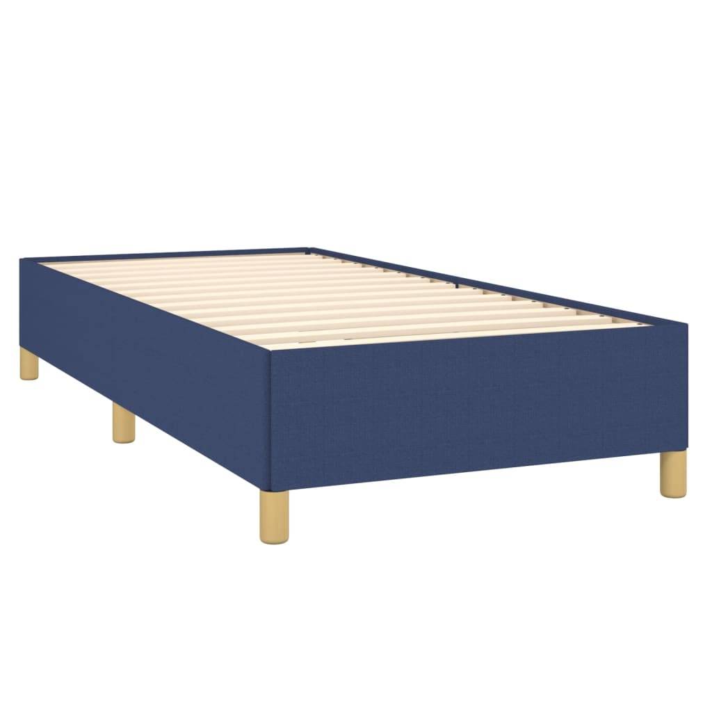 vidaXL Boxspringbett mit Matratze Blau 100x200 cm Stoff