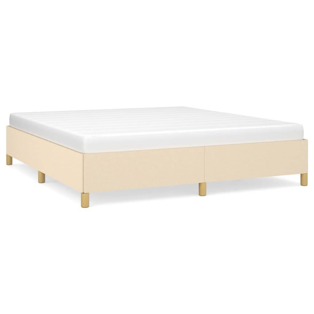 vidaXL Bettgestell ohne Matratze Creme 160x200 cm Stoff